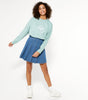 Blue Denim Pleated Tennis Skirt