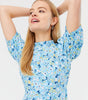 Blue Ditsy Floral High Neck Mini Dress