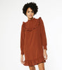 Rust High Neck Frill Smock Dress