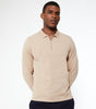 Stone Pique Collared Zip Front Polo Top