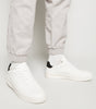 White Leather Look Lace Up Trainers